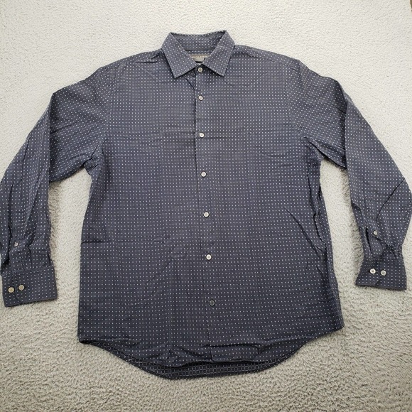 Banana Republic Shirt Mens 16 16.5 Large blue Long Sleeve Button‎ Up - Picture 1 of 10